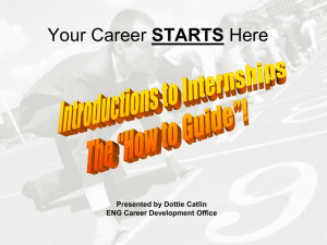 Career Development Office: Introduction to Internships for Masters Orientation