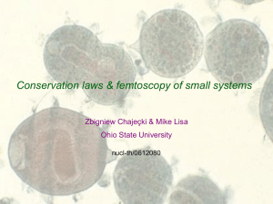 Conservation laws &amp; femtoscopy of small systems Ohio State University nucl-th/0612080
