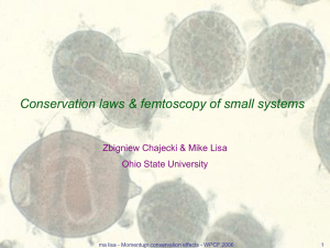 Conservation laws &amp; femtoscopy of small systems Ohio State University