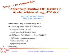 ^ Azimuthally-sensitive HBT (asHBT) in Au+Au collisions at s