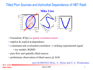 Tilted Pion Sources and Azimuthal Dependence of HBT Radii Mike Lisa