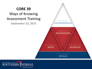 CORE 39 Ways of Knowing Assessment Training September 22, 2015