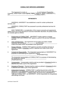 This Agreement is made on _____________, by and between Pepperdine