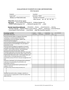 Download Student Evaluation Form for Intervention Done in Clinic