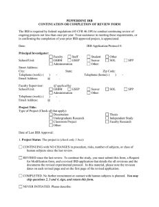 Continuing Review or Completion Form