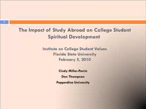The Impact of Study Abroad on College Student Spiritual Development