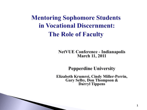Pepperdine University NetVUE Conference - Indianapolis March 11, 2011 Elizabeth Krumrei, Cindy Miller-Perrin,