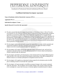 Unaffiliated Outside Investigator Agreement