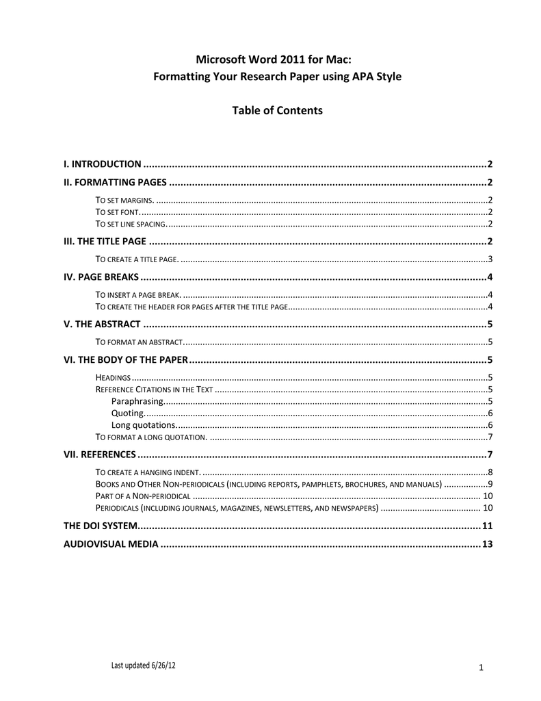 how to edit table of contents in word 2011