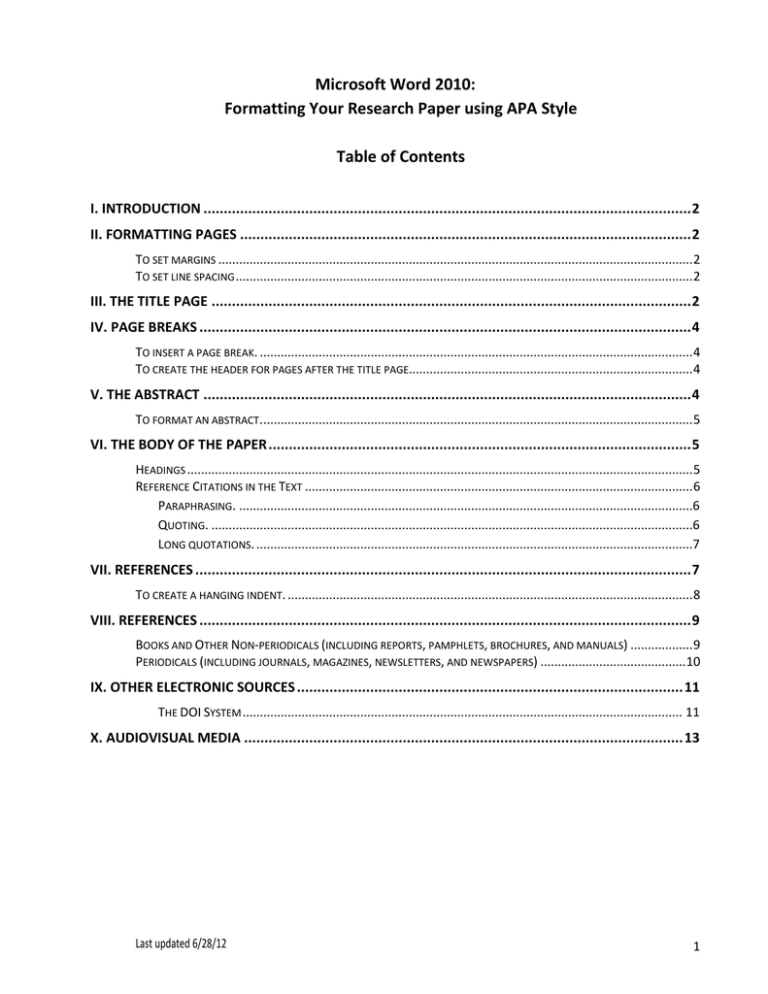 format table of contents word insert hanging indent