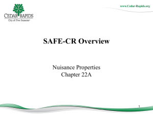 SAFE-CR Program Overview