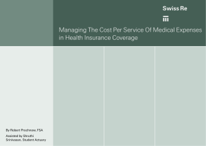 Managing the Cost Per Service of Medical Expenses in Health Insurance Coverage