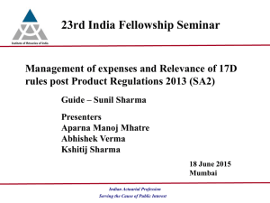 Management of expenses and Relevance of 17D rules post Product Regulations 2013 (SA2)