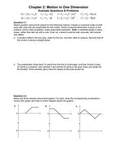 Chapter 2: Motion in One Dimension Example Questions &amp; Problems  x