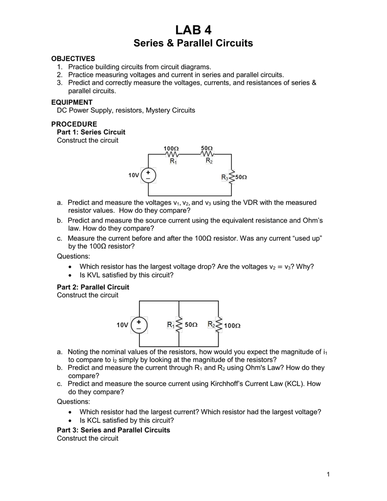 Series And Parallel Circuits Lab Summary Wiring Diagram