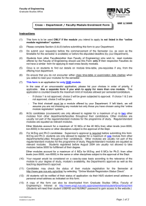 Cross Faculty Module application form