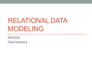 RELATIONAL DATA MODELING MIS2502 Data Analytics