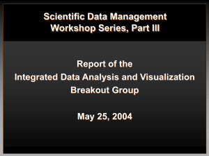 Scientific Data Management Workshop Series, Part III Report of the