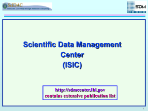 Scientific Data Management Center (ISIC)