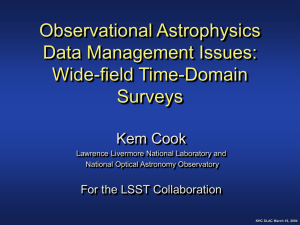 Observational Astrophysics Data Management Issues: Wide-field Time-Domain Surveys