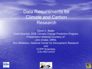Data Requirements for Climate and Carbon Research