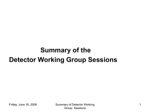Summary of the Detector Working Group Sessions Friday, June 16, 2006
