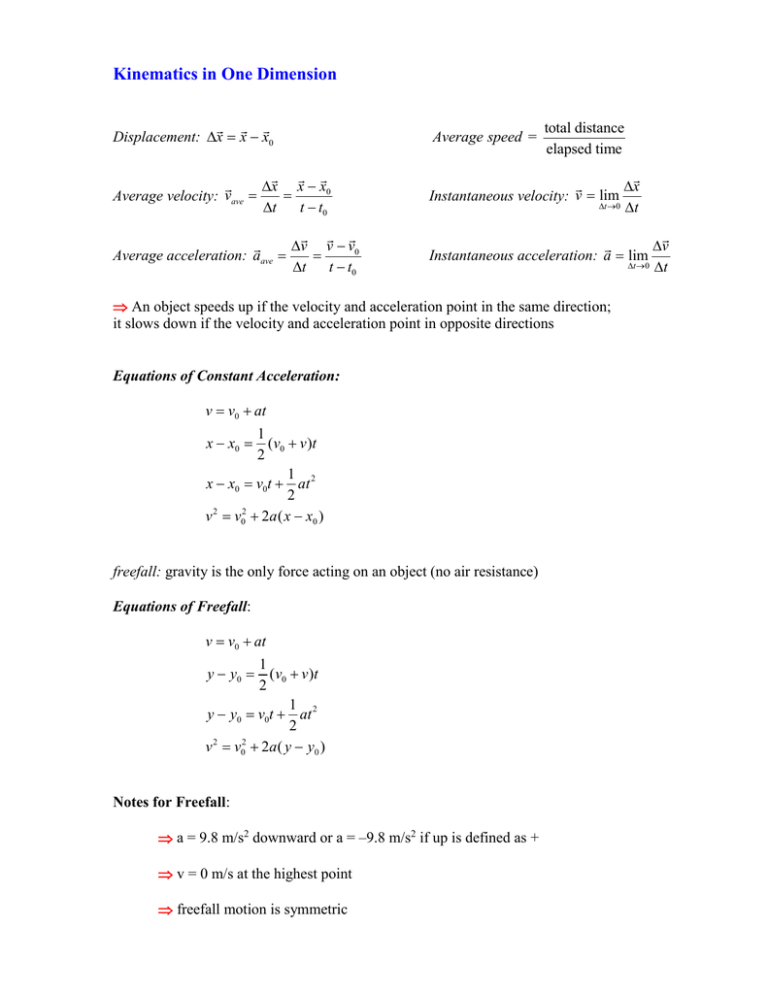 kinematics-one-dimension