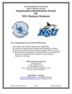 New Regional Campus Organization Registration Packet