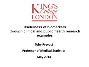 The usefulness of biomarkers through clinical and public health research examples.