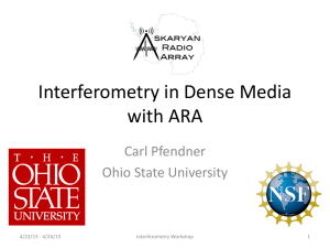 Interferometry in Dense Media with ARA Carl Pfendner Ohio State University