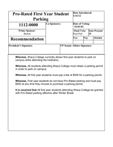 Pro-Rated First Year Student Parking 1112-0000