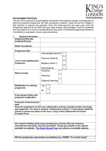 Programme Proposal form