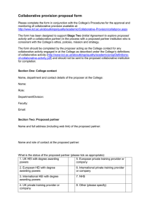 Collaborative Provision Proposal form