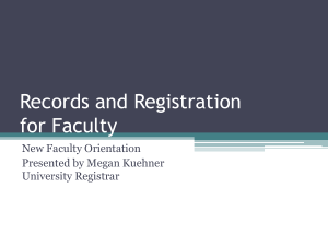 Records &amp; Registration Training Session for New Faculty