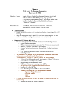 Minutes University Technology Committee February 8, 2016