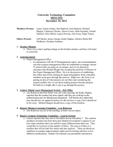 University Technology Committee MINUTES December 10, 2012