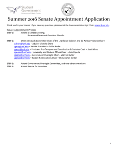 Summer 2016 senate appointment application packet