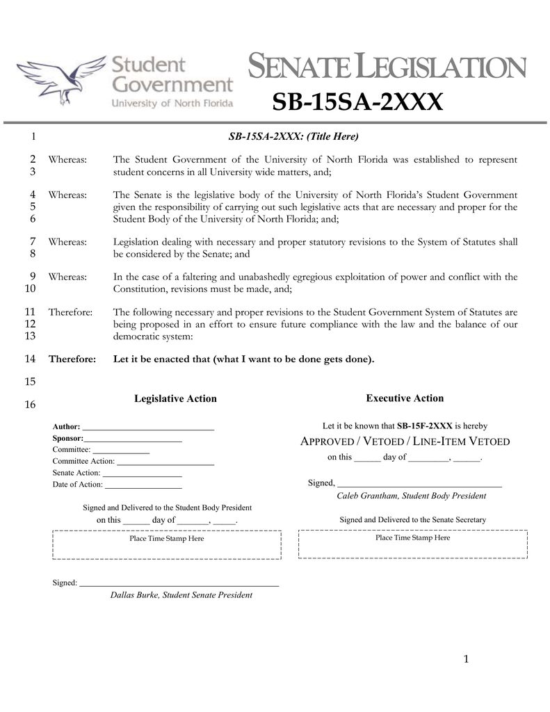 Legislative Bill Template