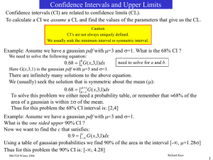 Confidence Intervals and Upper Limits (ppt)