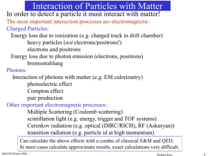 Interaction of particles with matter (ppt)