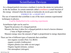Scintillators and Cerenkov Radiation (ppt)