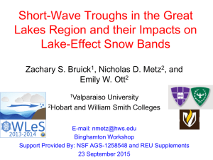 Short wave troughs in the Great Lakes region and their impacts on lake-effect snow bands - Neil Laird - Hobart and William Smith Colleges.