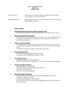 Space Committee Meeting MINUTES October 1, 2014
