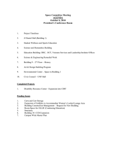 Space Committee Meeting AGENDA October 6, 2010 President’s Conference Room