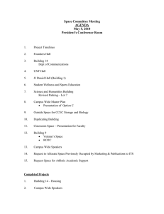 Space Committee Meeting AGENDA May 5, 2010 President’s Conference Room