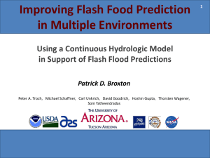 Improving Flash Food Prediction in Multiple Environments - Patrick Broxton, University of Arizona