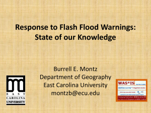 Social Science and Societal Impacts of Flash Floods - Burrell Montz, Ph.D., East Carolina University