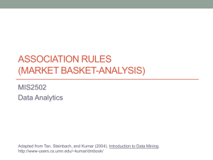 ASSOCIATION RULES (MARKET BASKET-ANALYSIS) MIS2502 Data Analytics