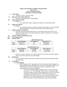 Budget and Allocations Committee Meeting Minutes June 16, 2014