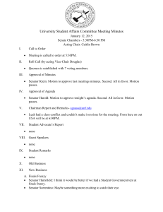 University Student Affairs Committee Meeting Minutes